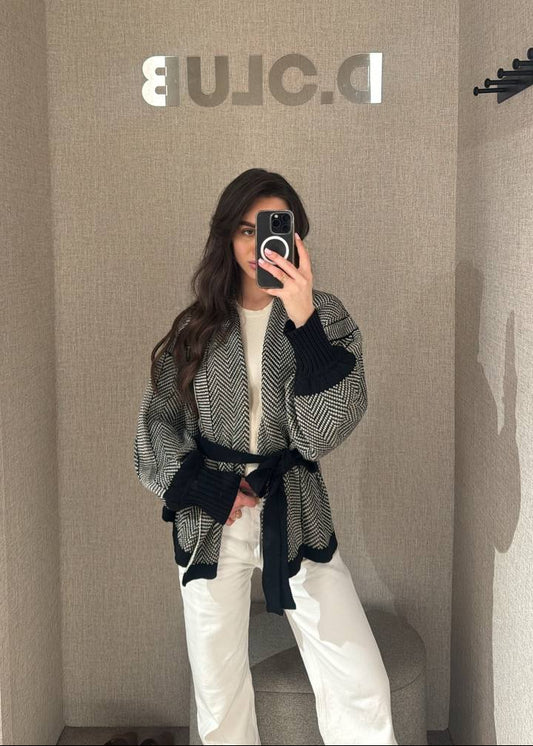 Black and white cardigan