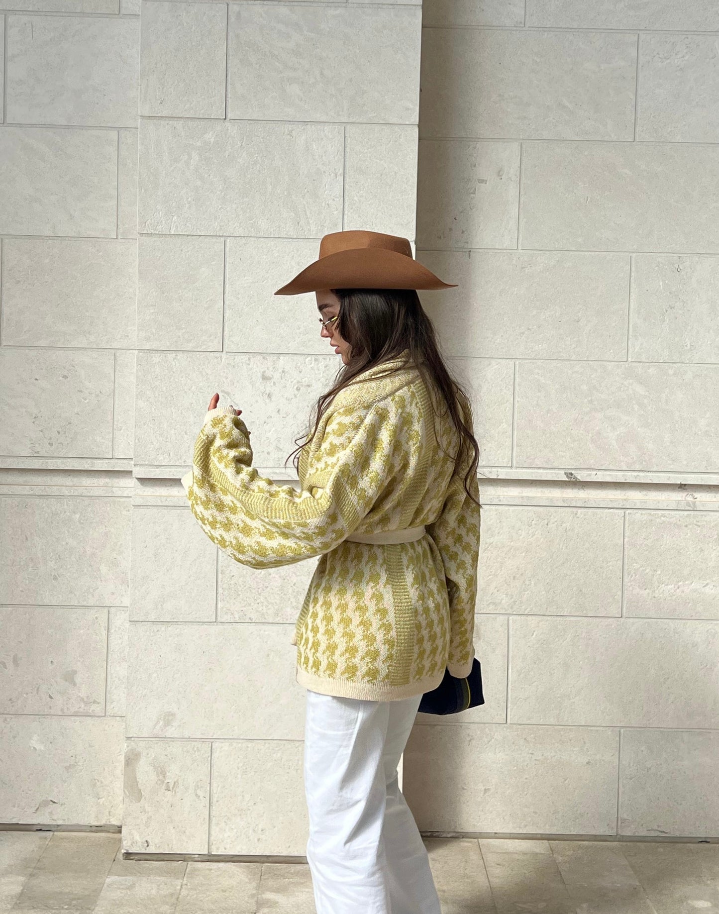 Mohair Yellow Cardigan
