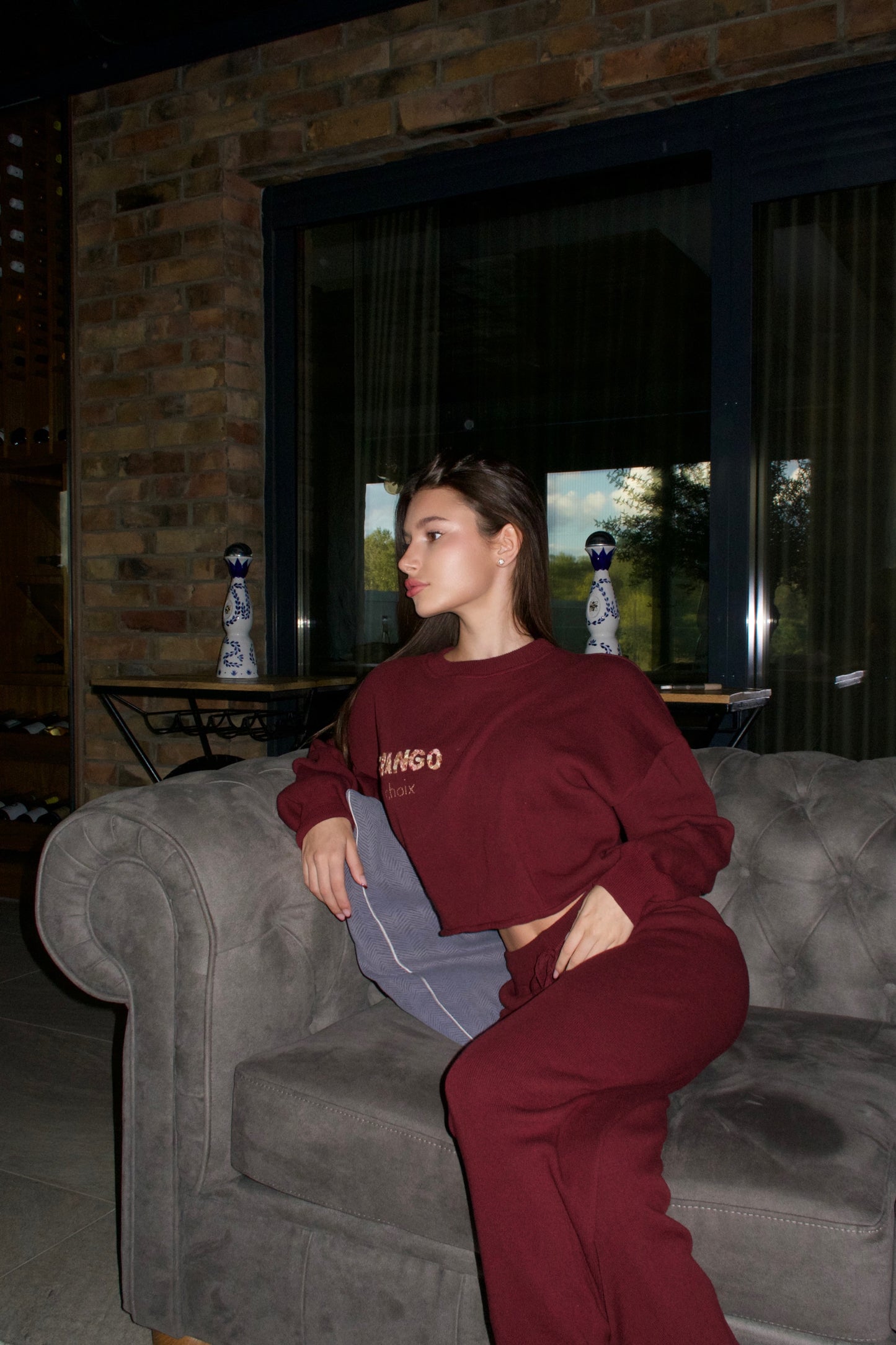 Burgundy Knit Set