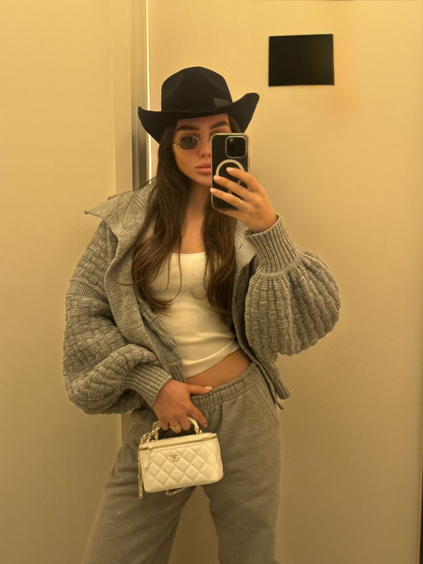 Mini Bomber Cardigan Grey