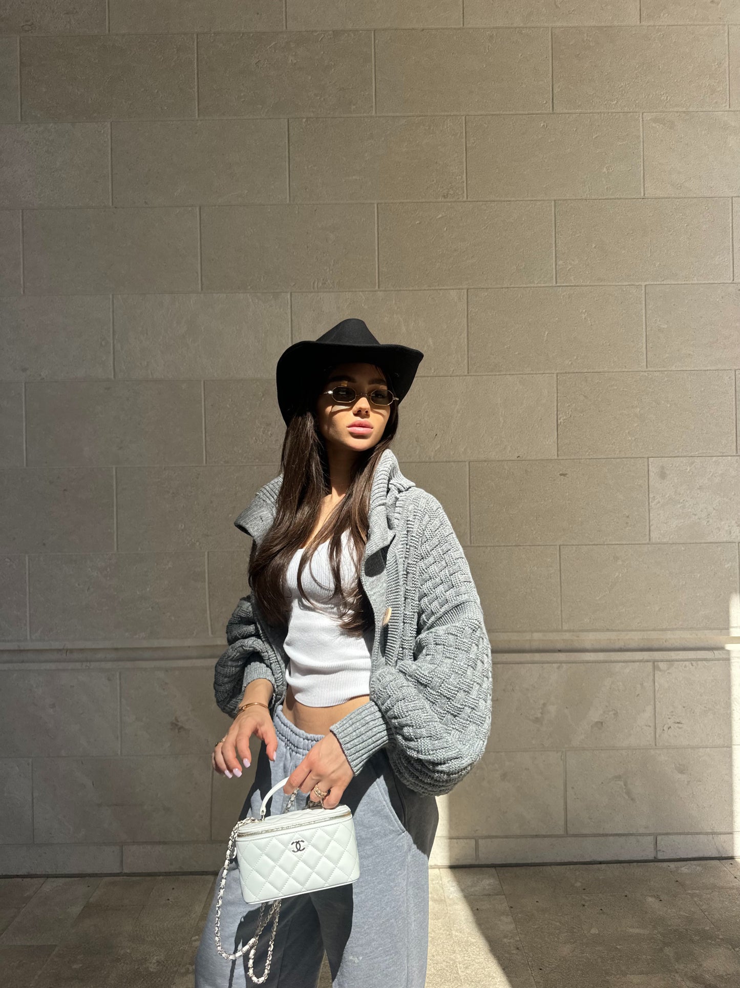 Mini Bomber Cardigan Grey