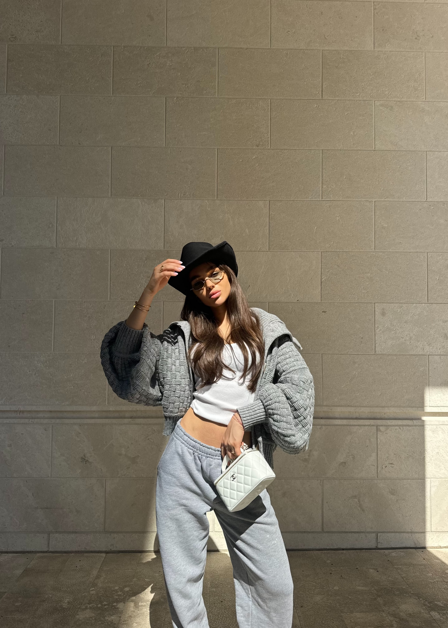 Mini Bomber Cardigan Grey