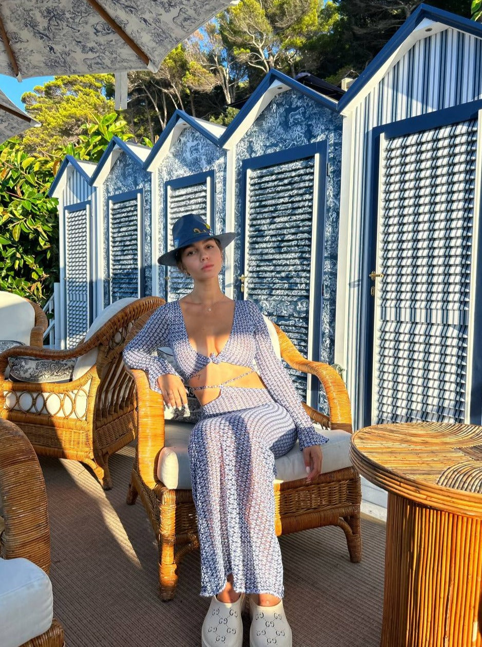 Open Waist Blue Dress